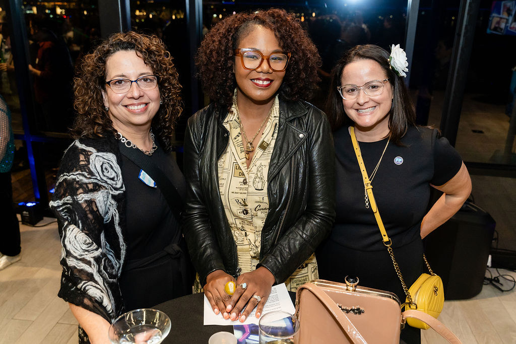 Free Press board members Martha Fuentes-Bautista and Brandi Collins-Dexter with Co-CEO Jessica J. González