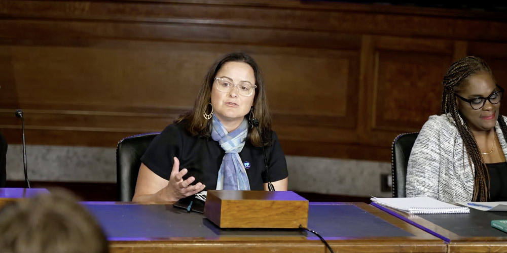 Free Press Action Co-CEO Jessica J. Gonzàlez at a Capitol Hill briefing